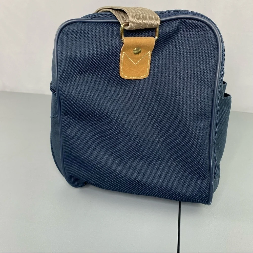 Protocol navy & tan medium sized overnight travel bag 14x8x8